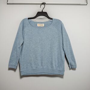 Mollusk Sz S Burnout Sweatshirt Cropped Blue Size Medium
